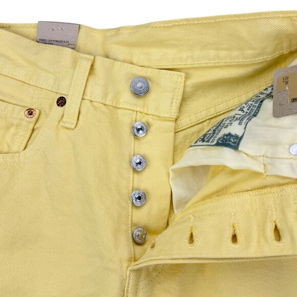 NWT LEVI'S Women's 501 Original High Rise Straight Cropped Jeans 25 X 26 Yellow - Picture 4 of 9